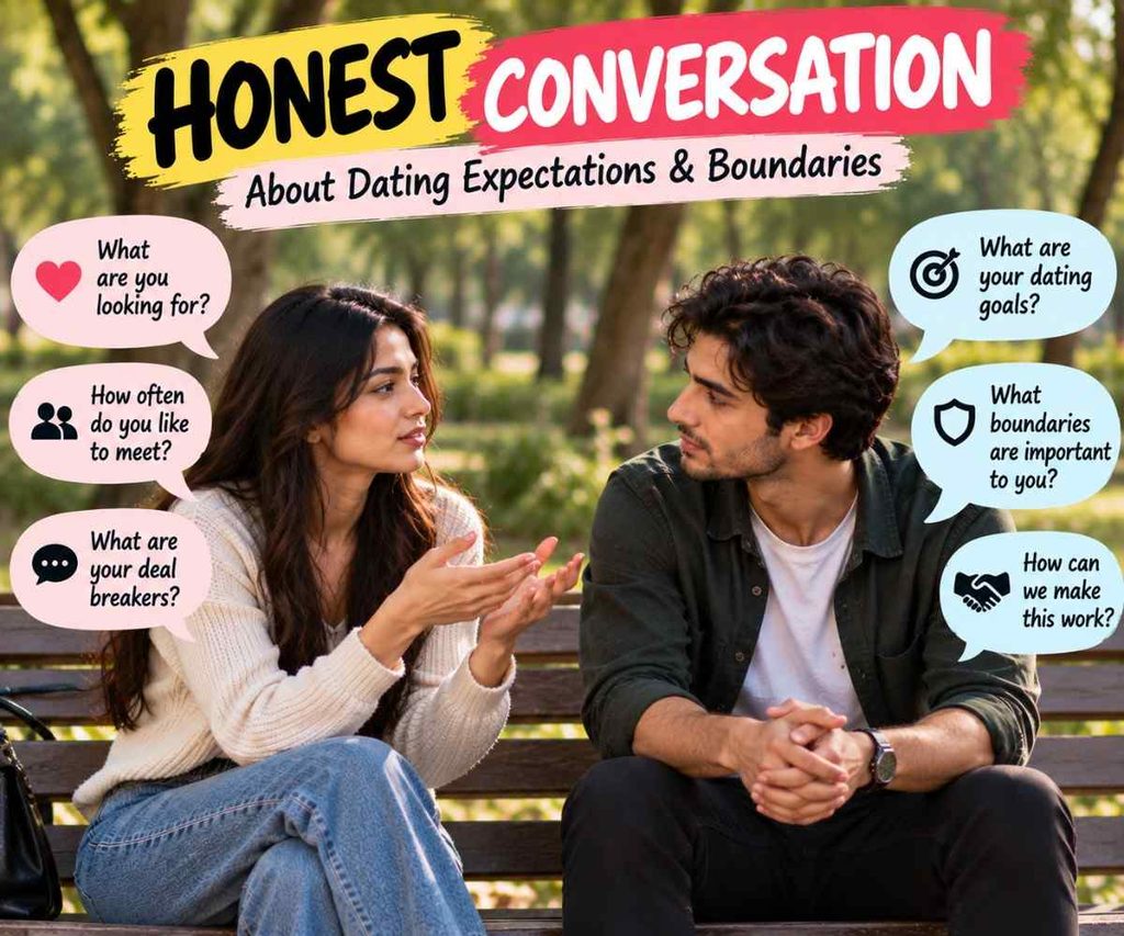 Couple discussing dating intentions and relationship expectations