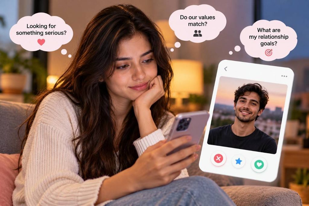 Person reflecting on dating preferences and relationship goals